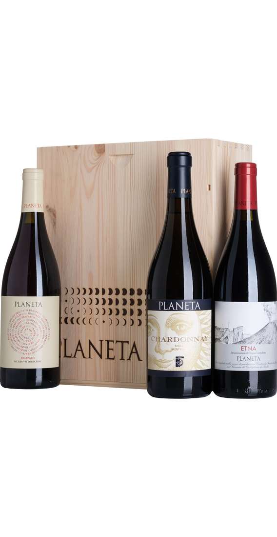 Wooden Box 3 Wines Planeta Winery