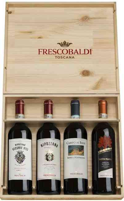 Wooden Box 3 Wines: Rosso Montalcino, Nipozzano, Nipozzano Vecchie Viti e Morellino