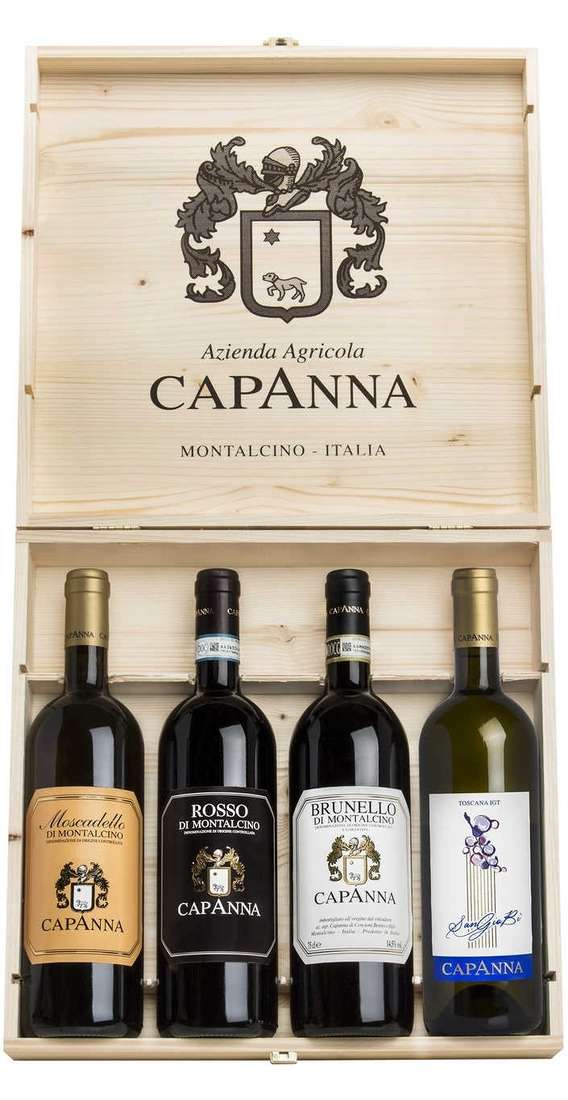 Wooden Box 4 Wines Capanna Winery