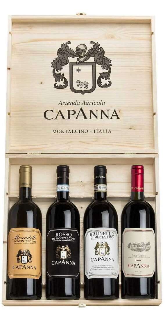 Wooden Box 4 Wines Capanna Winery
