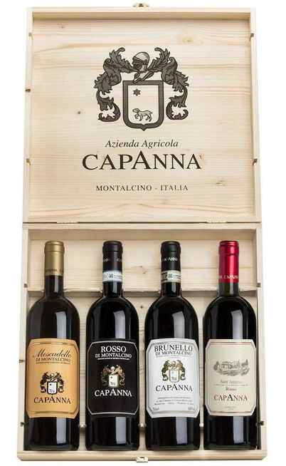 Wooden Box 4 Wines Capanna Winery [Capanna]