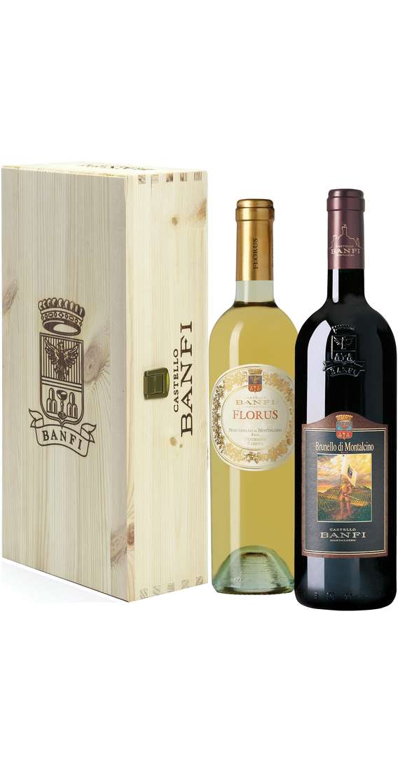 Wooden Box Brunello and Moscadello di Montalcino Banfi Winery