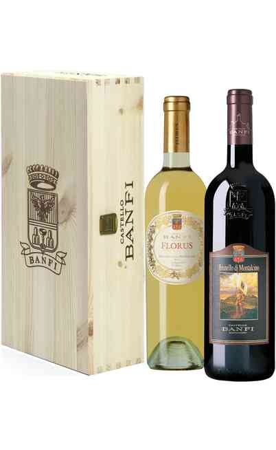Wooden Box Brunello and Moscadello di Montalcino Banfi Winery